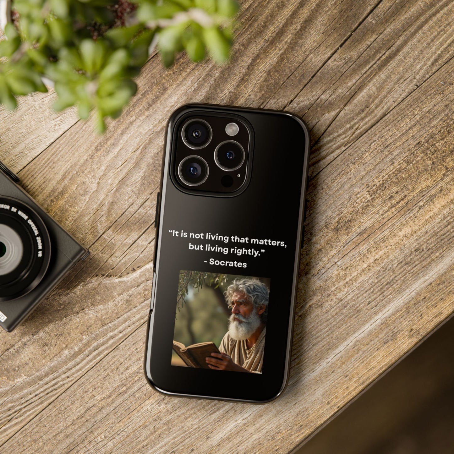 “Living Rightly” – Socrates Quote Tough Phone Case