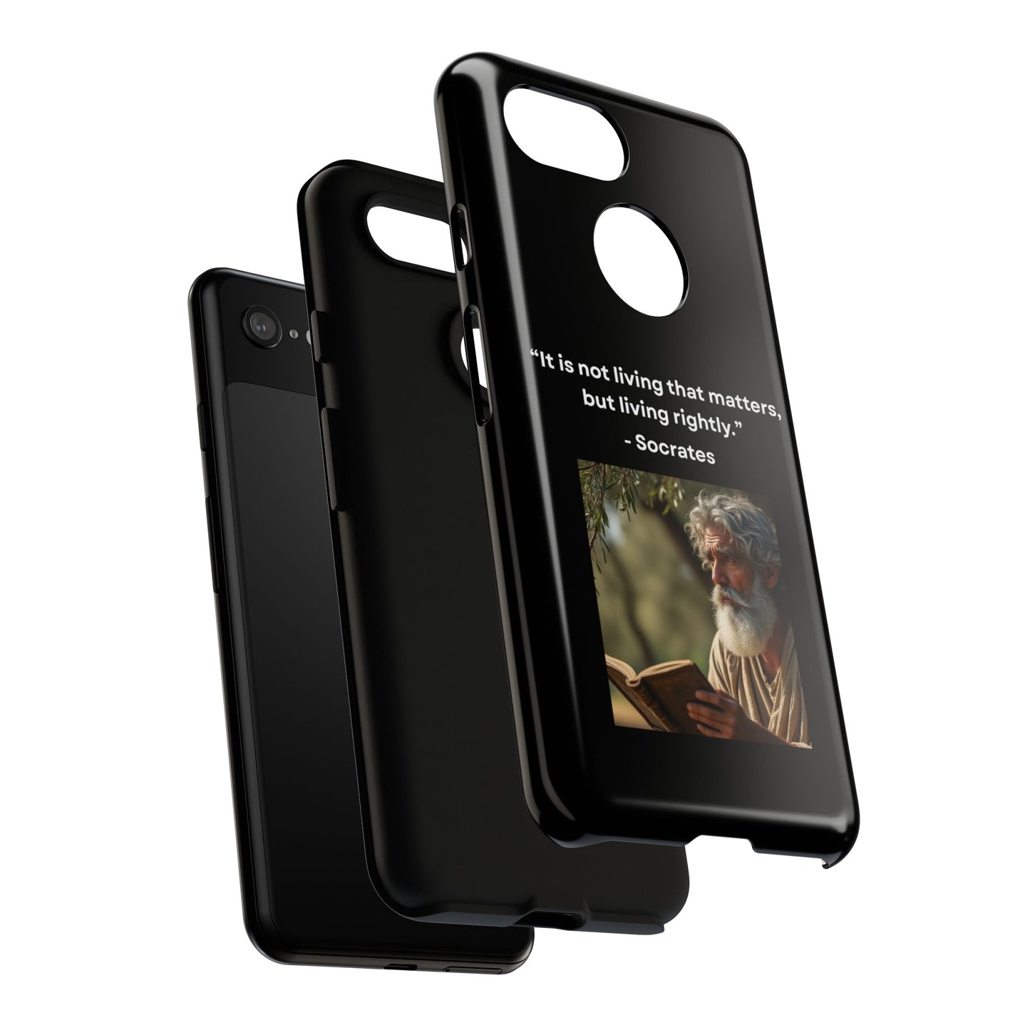 “Living Rightly” – Socrates Quote Tough Phone Case