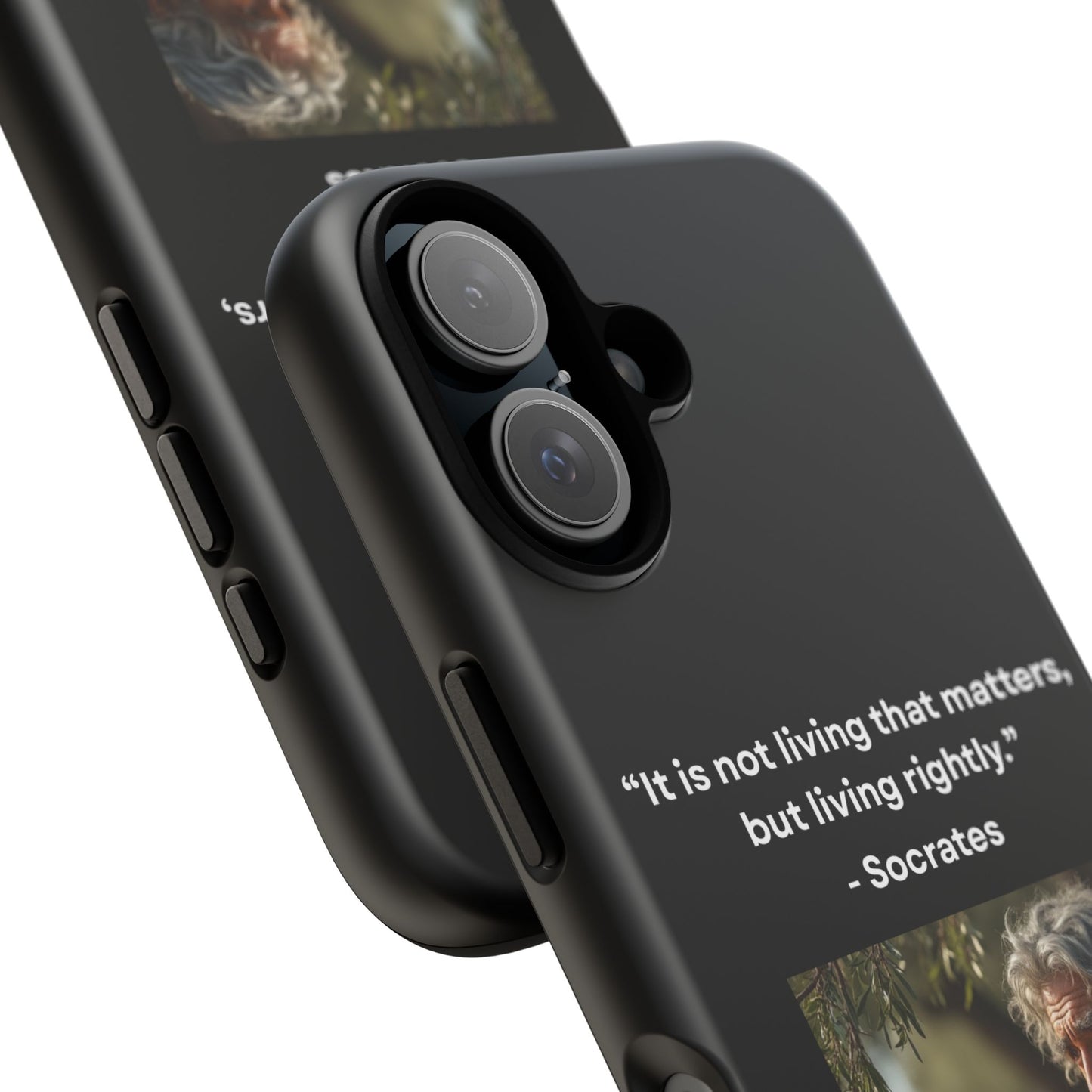 “Living Rightly” – Socrates Quote Tough Phone Case