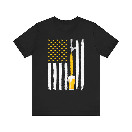 American Flag Beer Tap T-Shirt