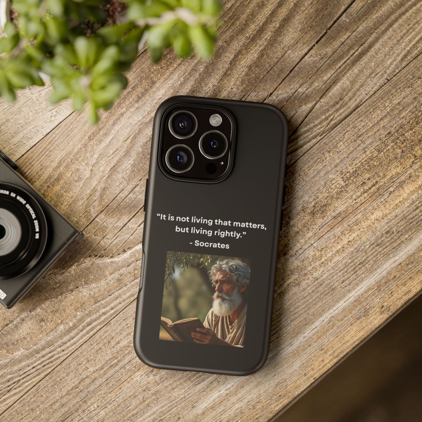 “Living Rightly” – Socrates Quote Tough Phone Case