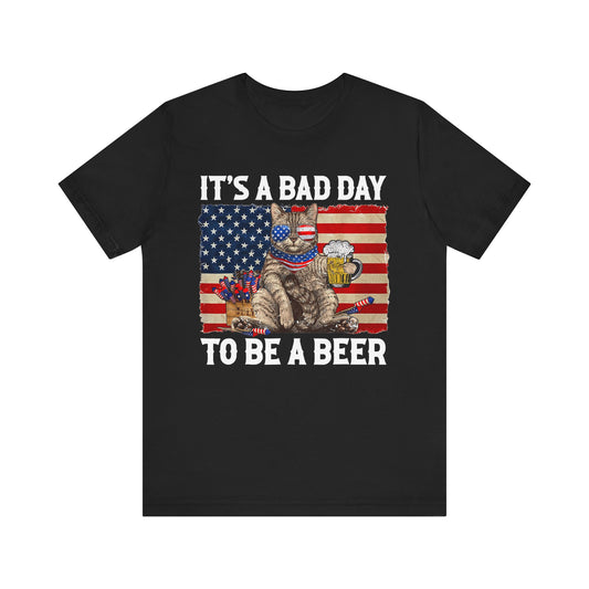 It’s a Bad Day to Be a Beer – Patriotic Cat T-Shirt