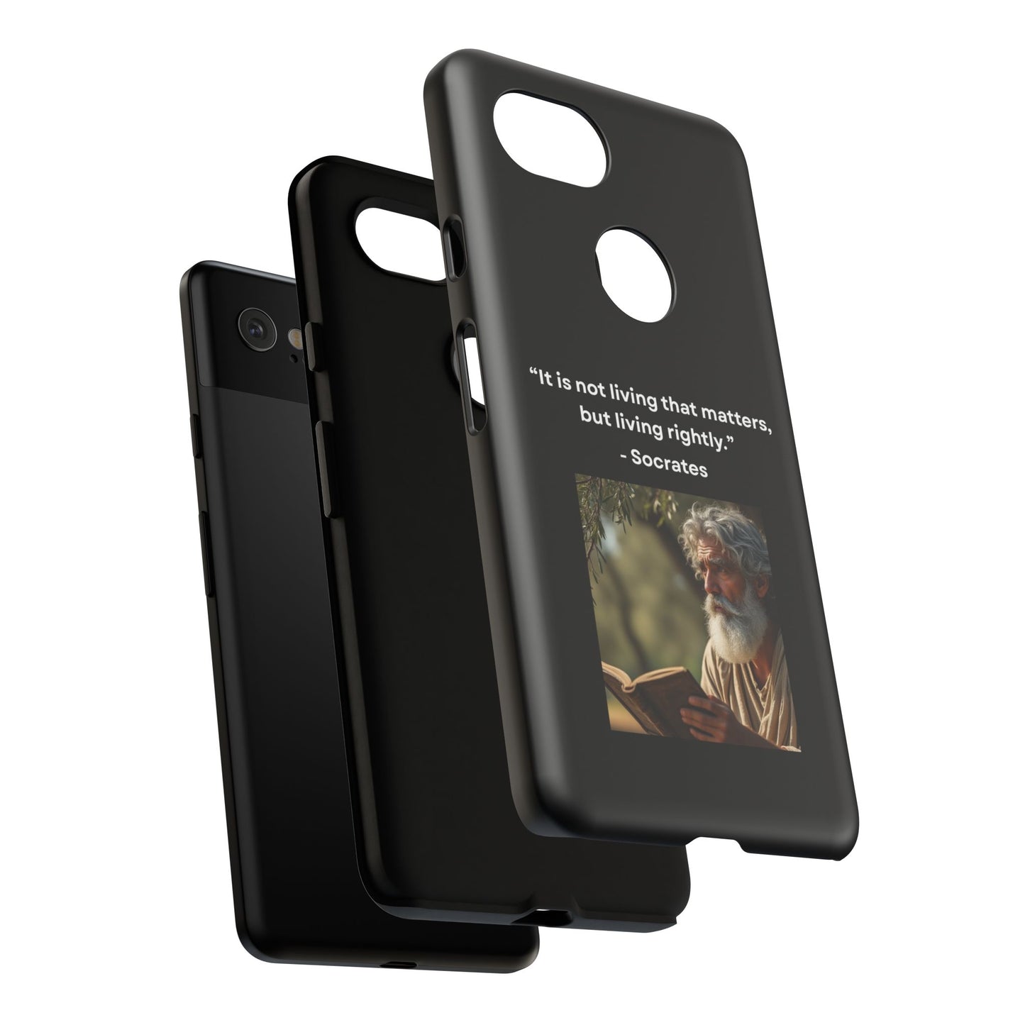 “Living Rightly” – Socrates Quote Tough Phone Case