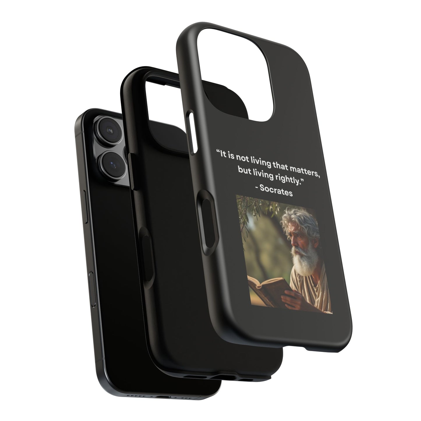 “Living Rightly” – Socrates Quote Tough Phone Case
