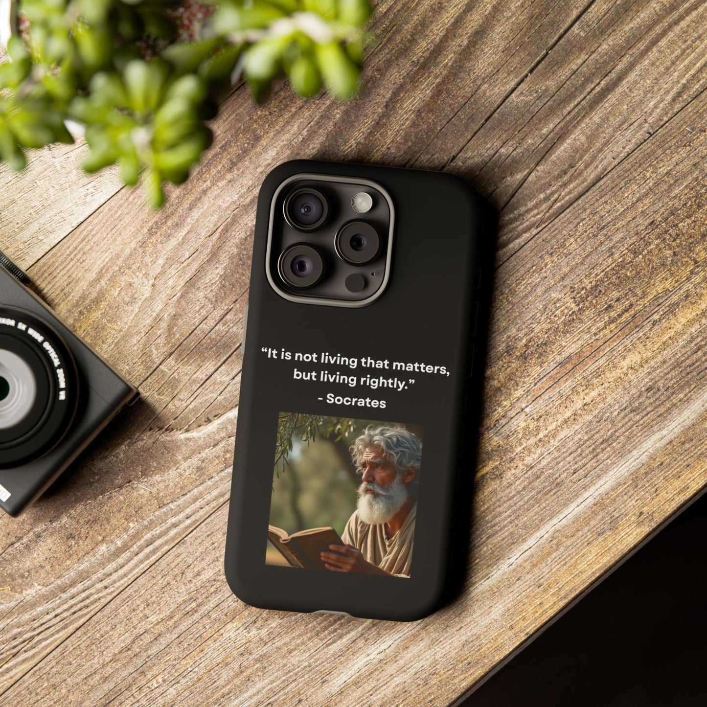 “Living Rightly” – Socrates Quote Tough Phone Case