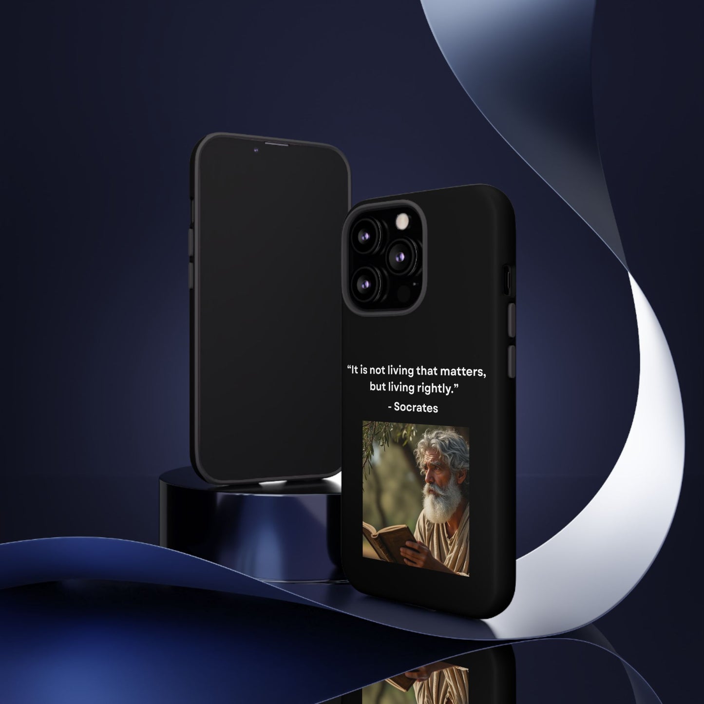 “Living Rightly” – Socrates Quote Tough Phone Case