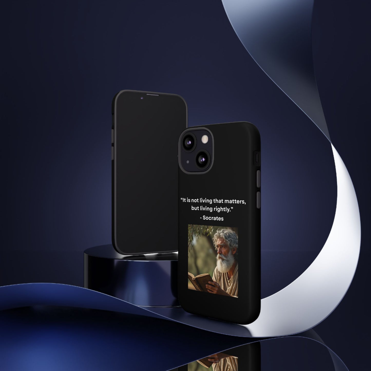 “Living Rightly” – Socrates Quote Tough Phone Case