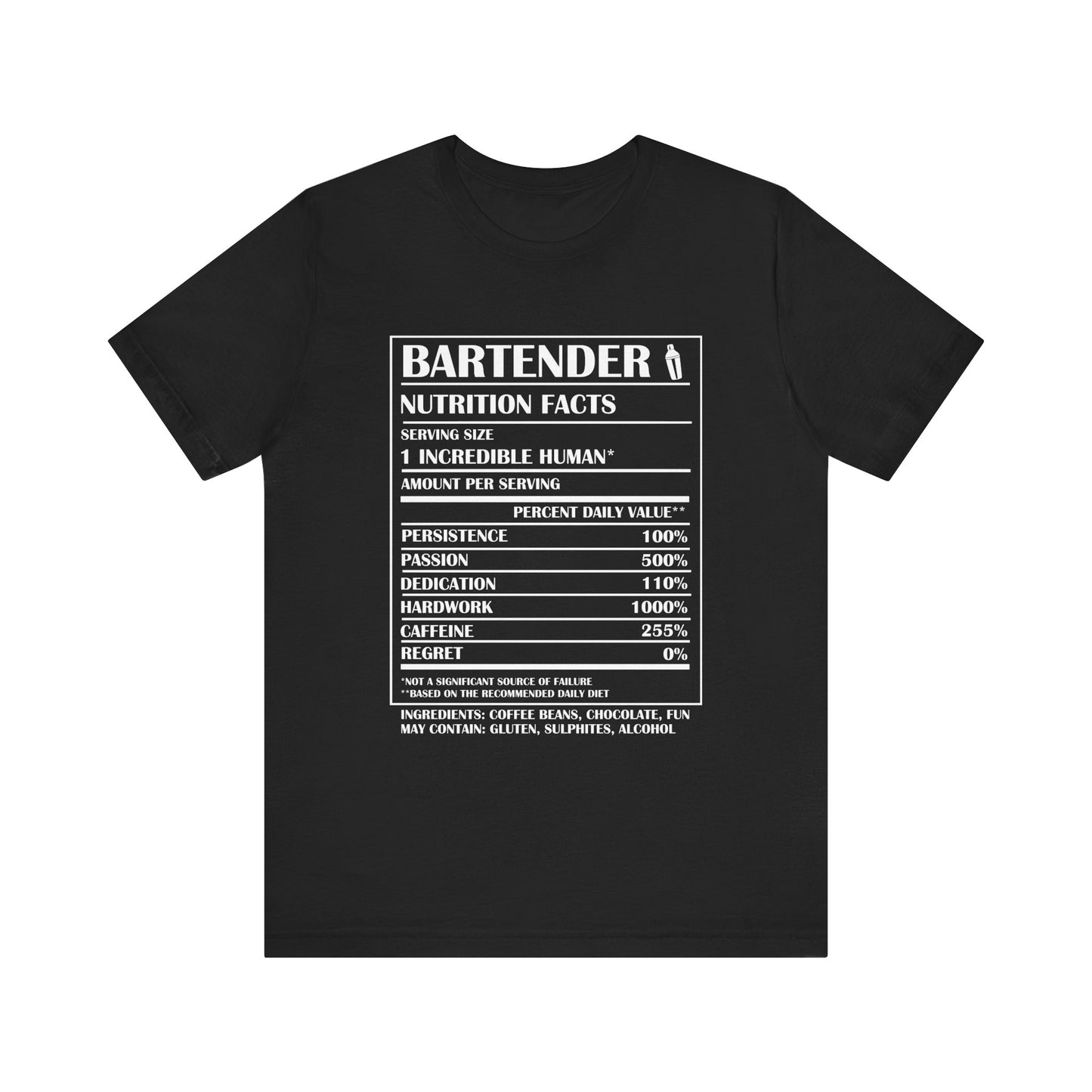 Bartender Nutrition Facts T-Shirt