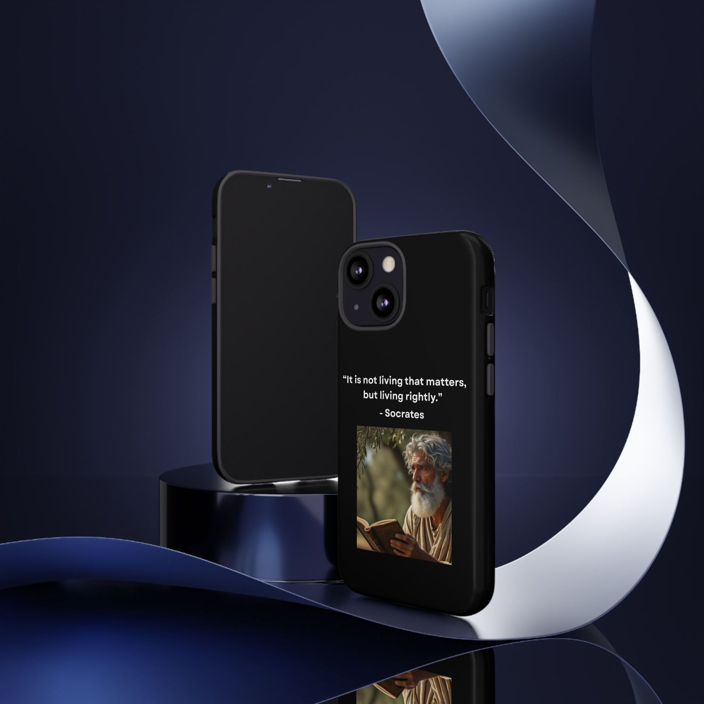 “Living Rightly” – Socrates Quote Tough Phone Case