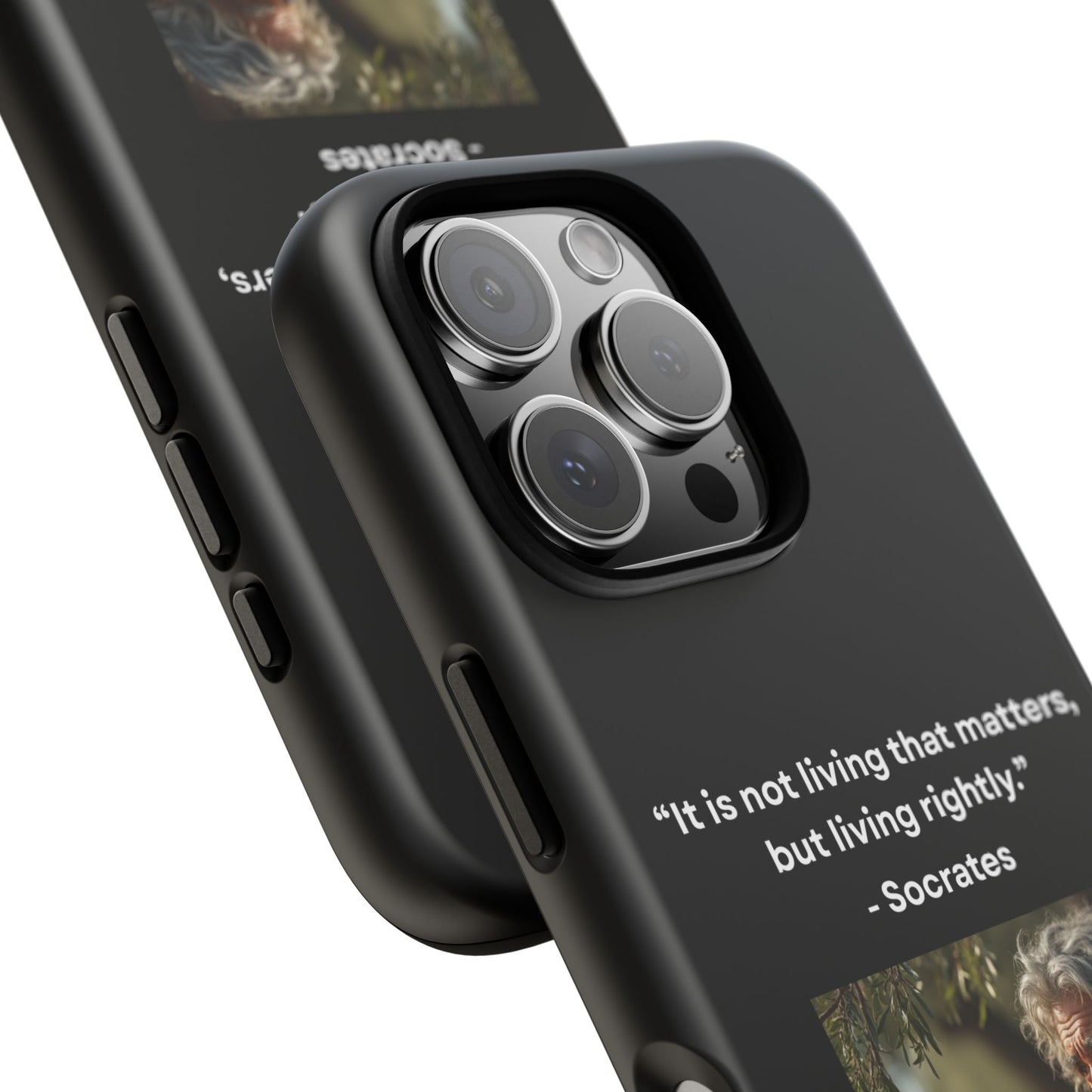 “Living Rightly” – Socrates Quote Tough Phone Case