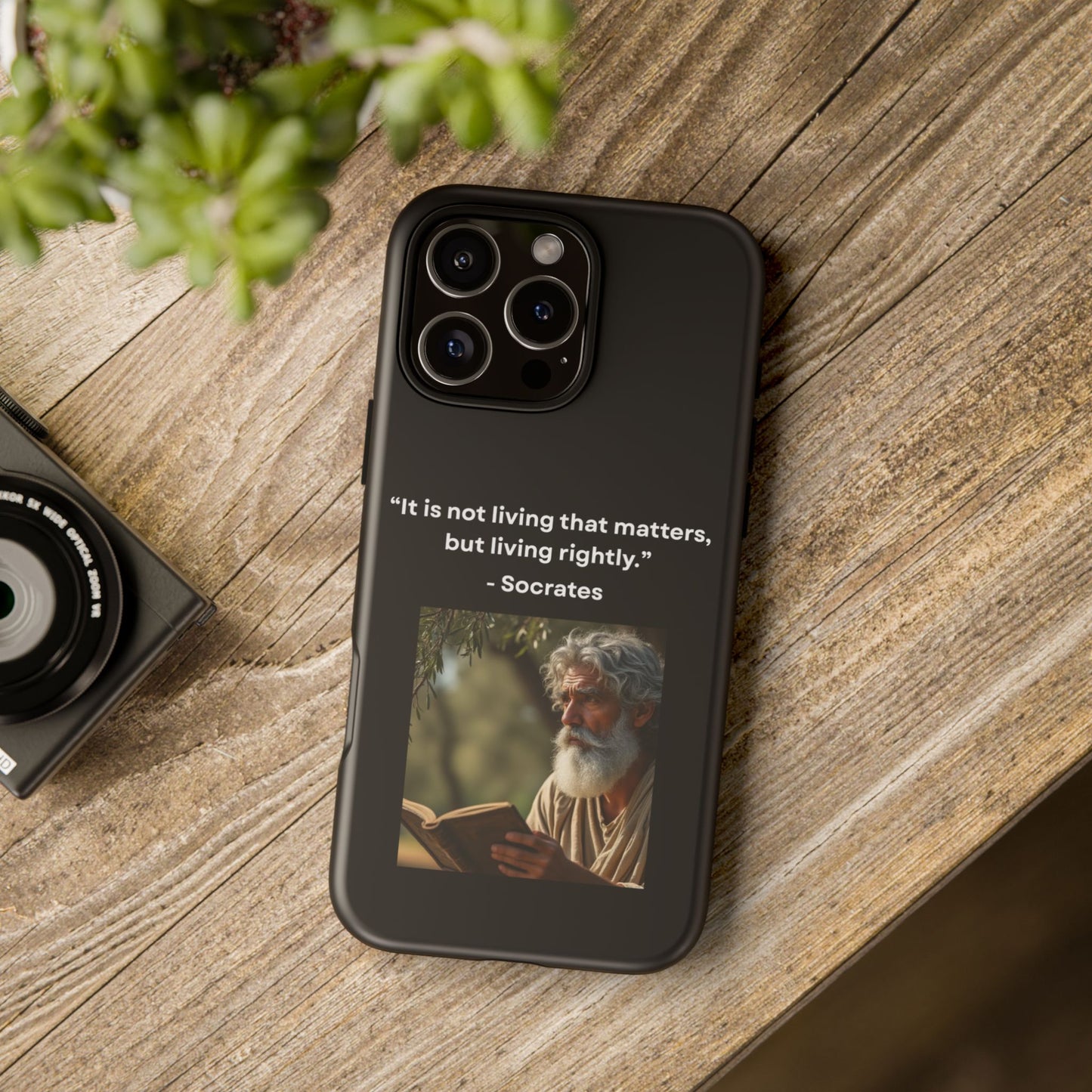 “Living Rightly” – Socrates Quote Tough Phone Case