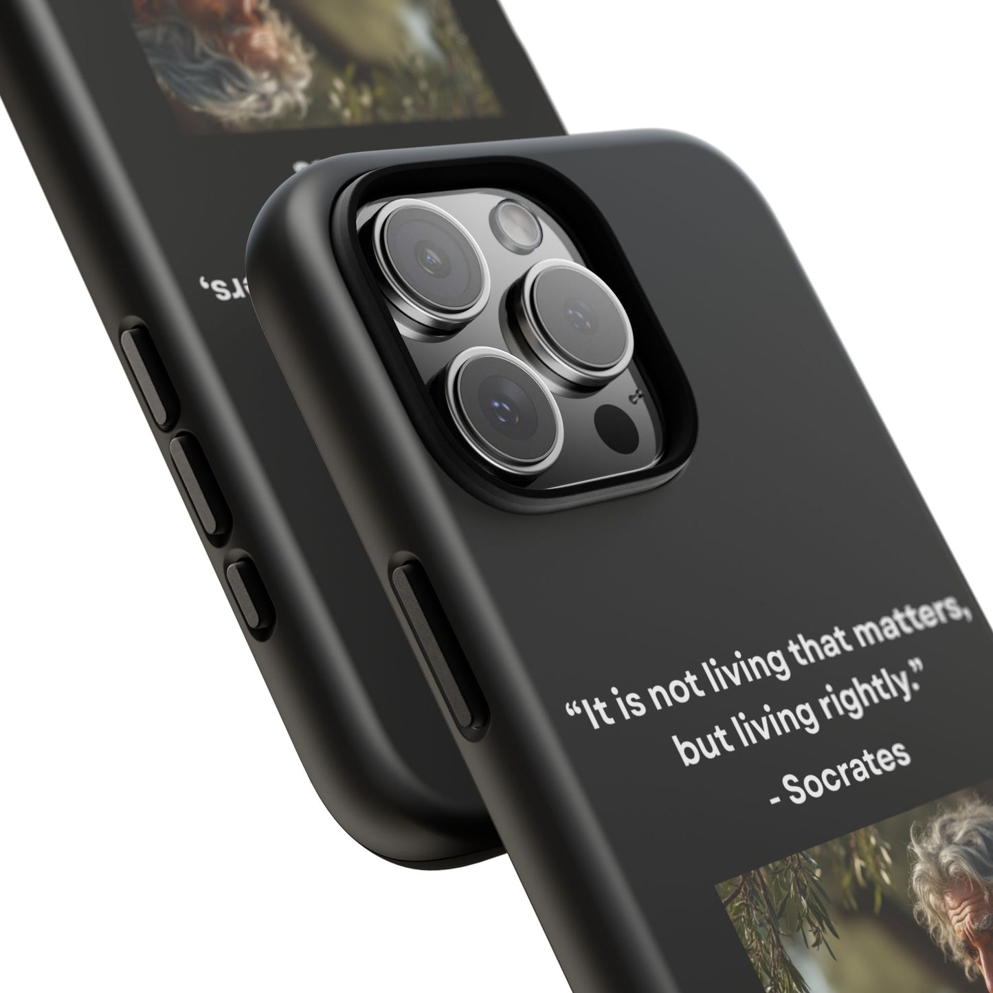 “Living Rightly” – Socrates Quote Tough Phone Case