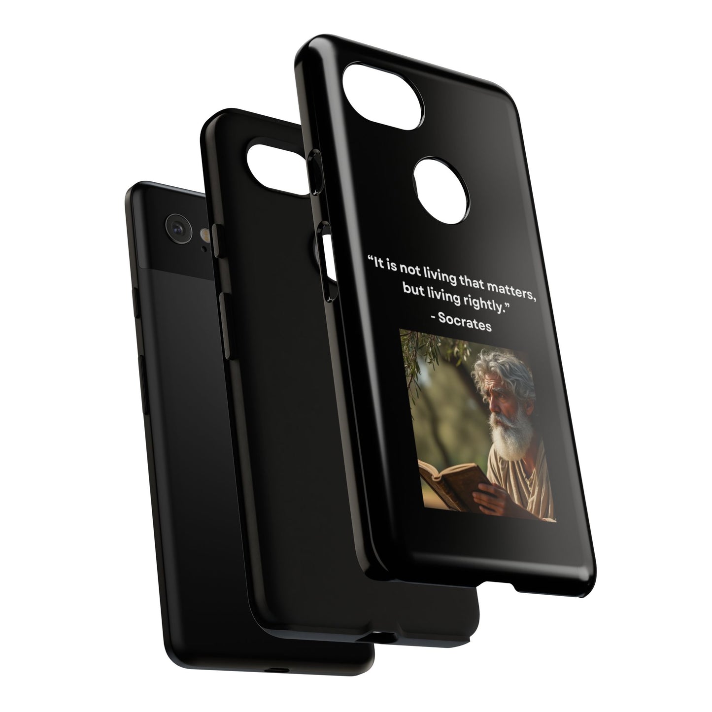“Living Rightly” – Socrates Quote Tough Phone Case