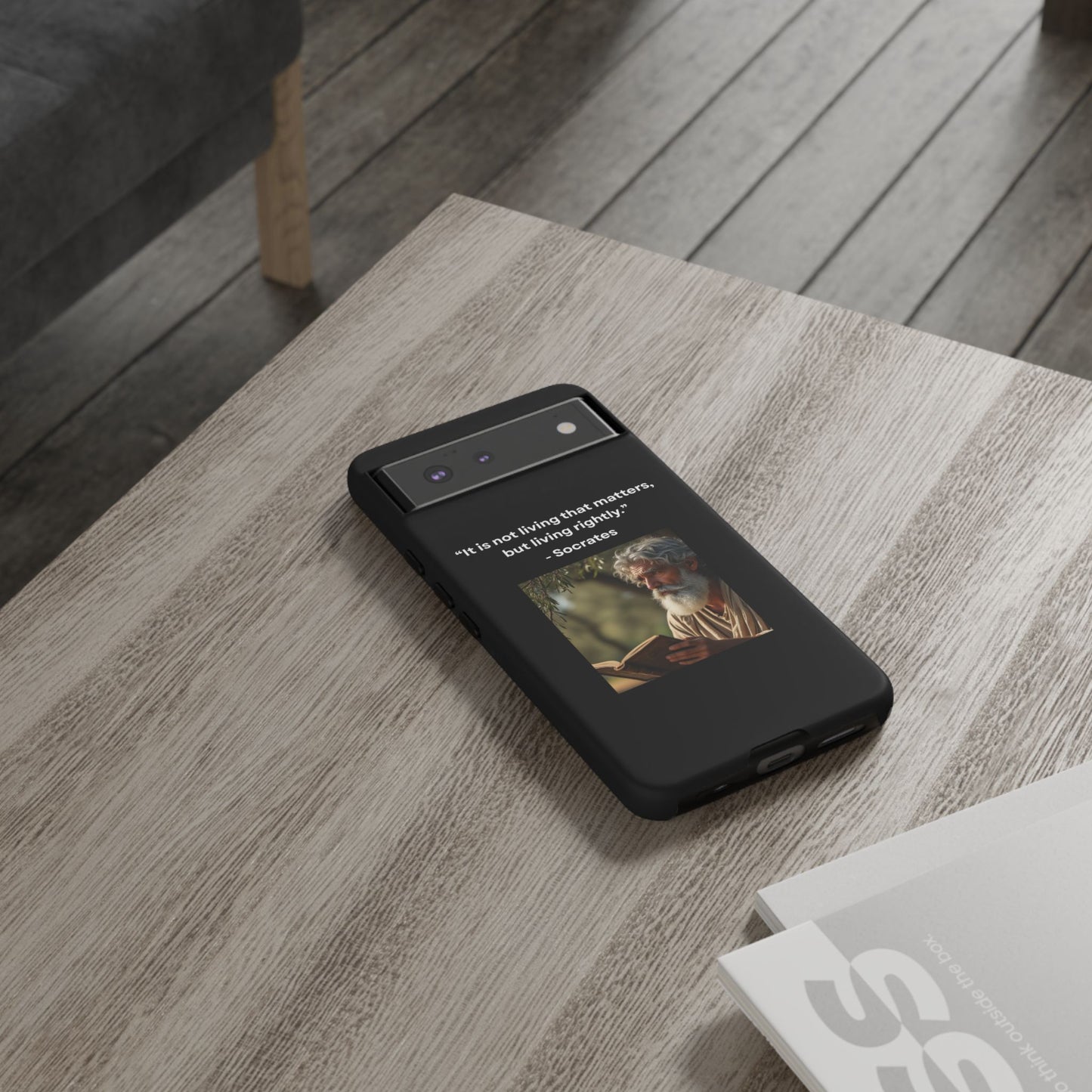 “Living Rightly” – Socrates Quote Tough Phone Case