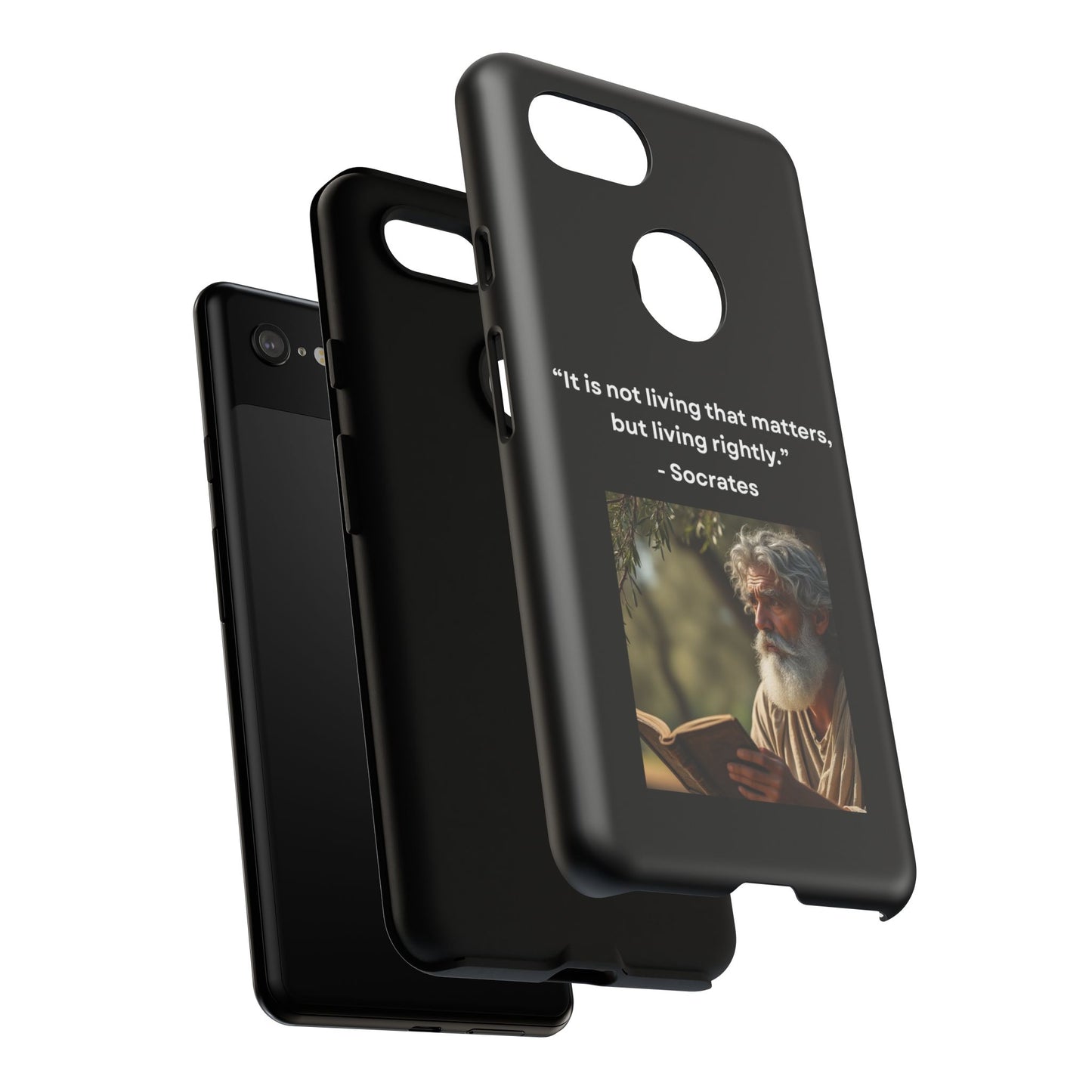 “Living Rightly” – Socrates Quote Tough Phone Case
