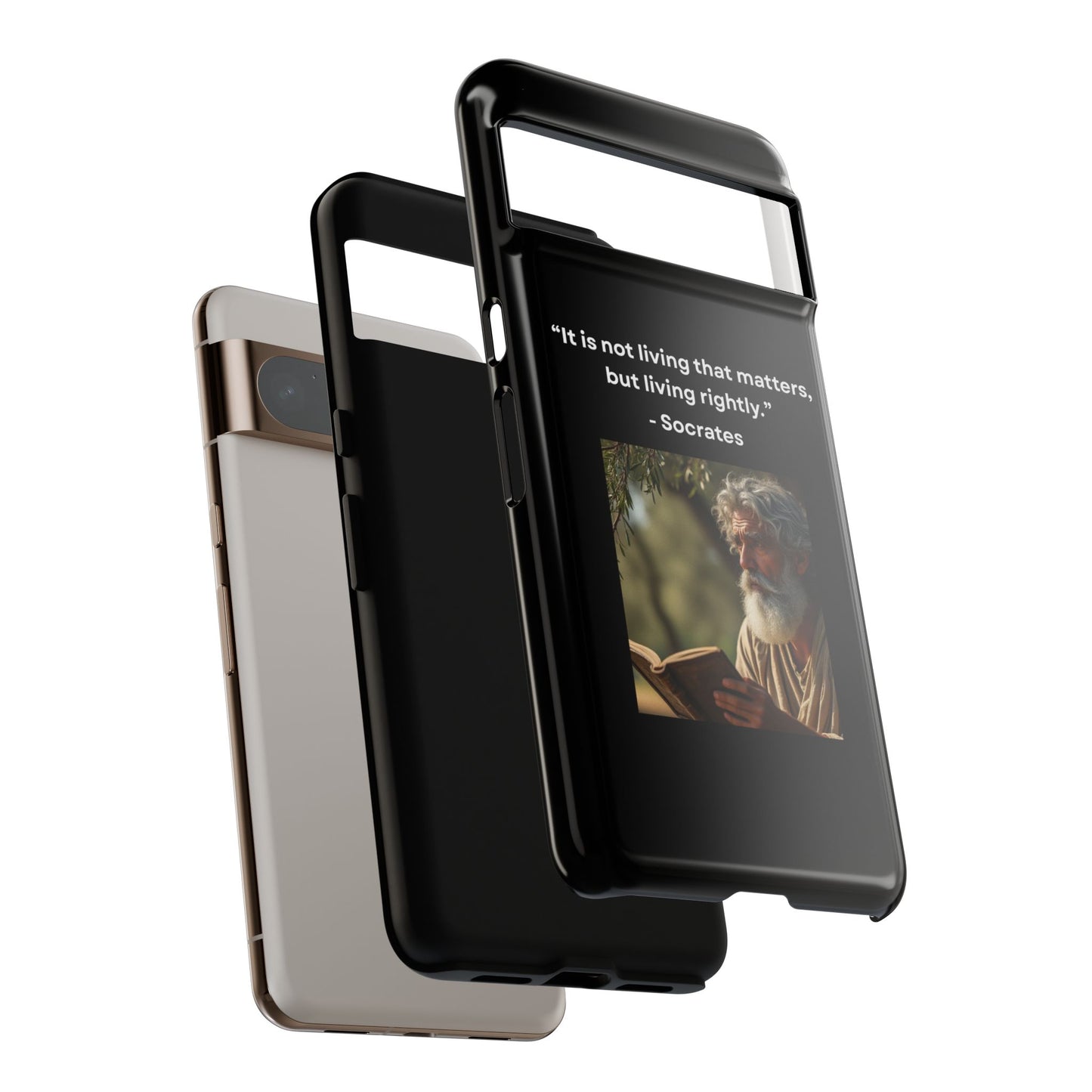 “Living Rightly” – Socrates Quote Tough Phone Case