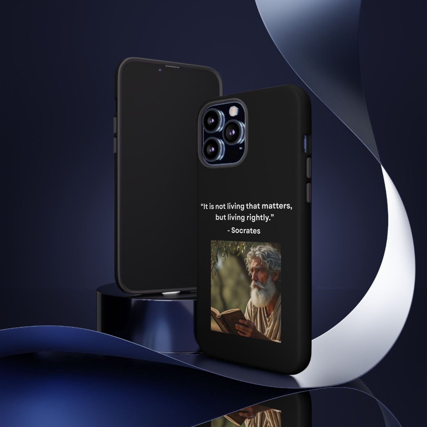 “Living Rightly” – Socrates Quote Tough Phone Case
