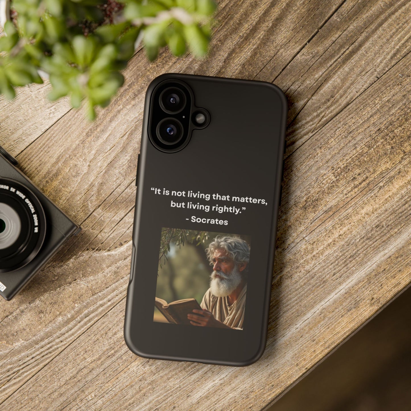 “Living Rightly” – Socrates Quote Tough Phone Case