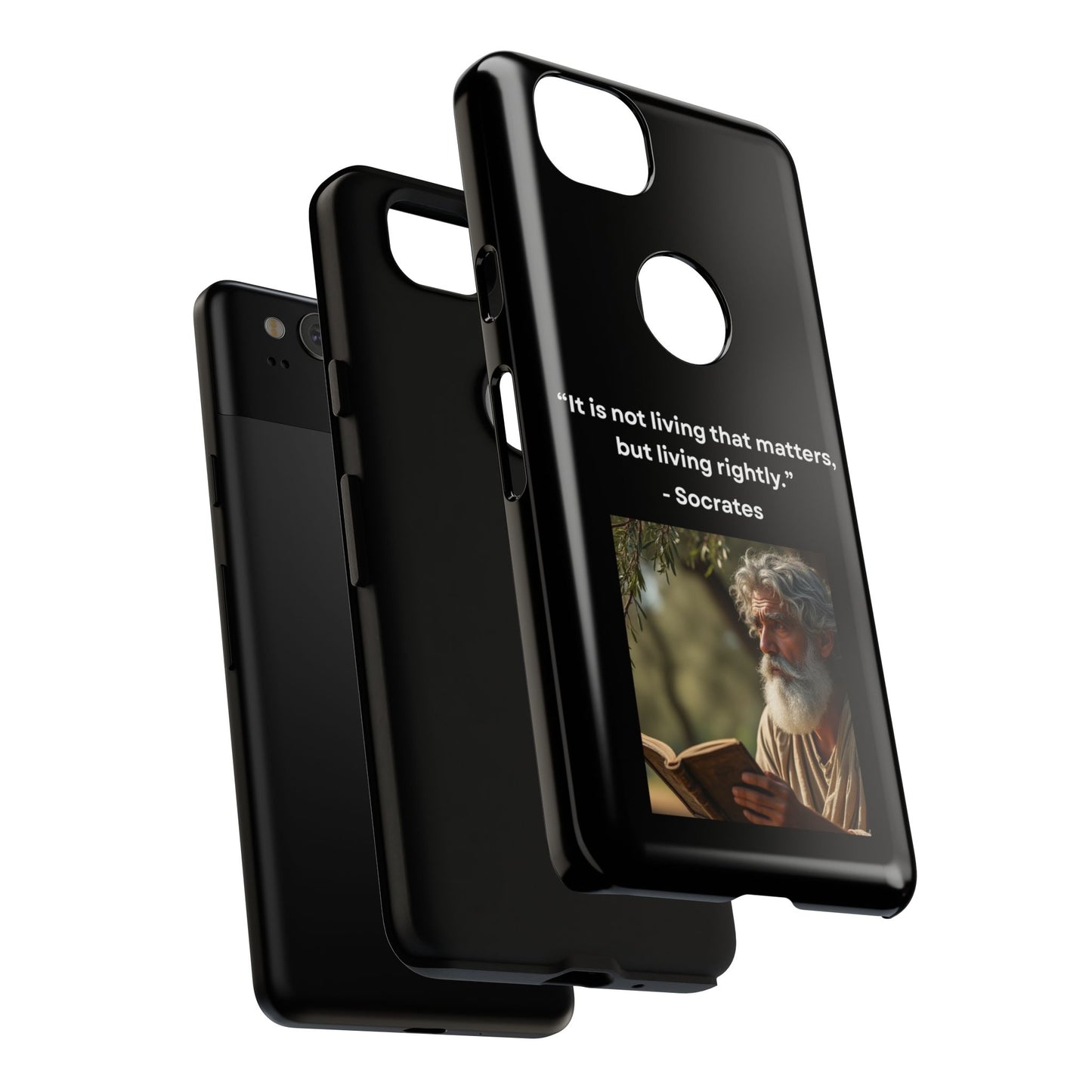 “Living Rightly” – Socrates Quote Tough Phone Case