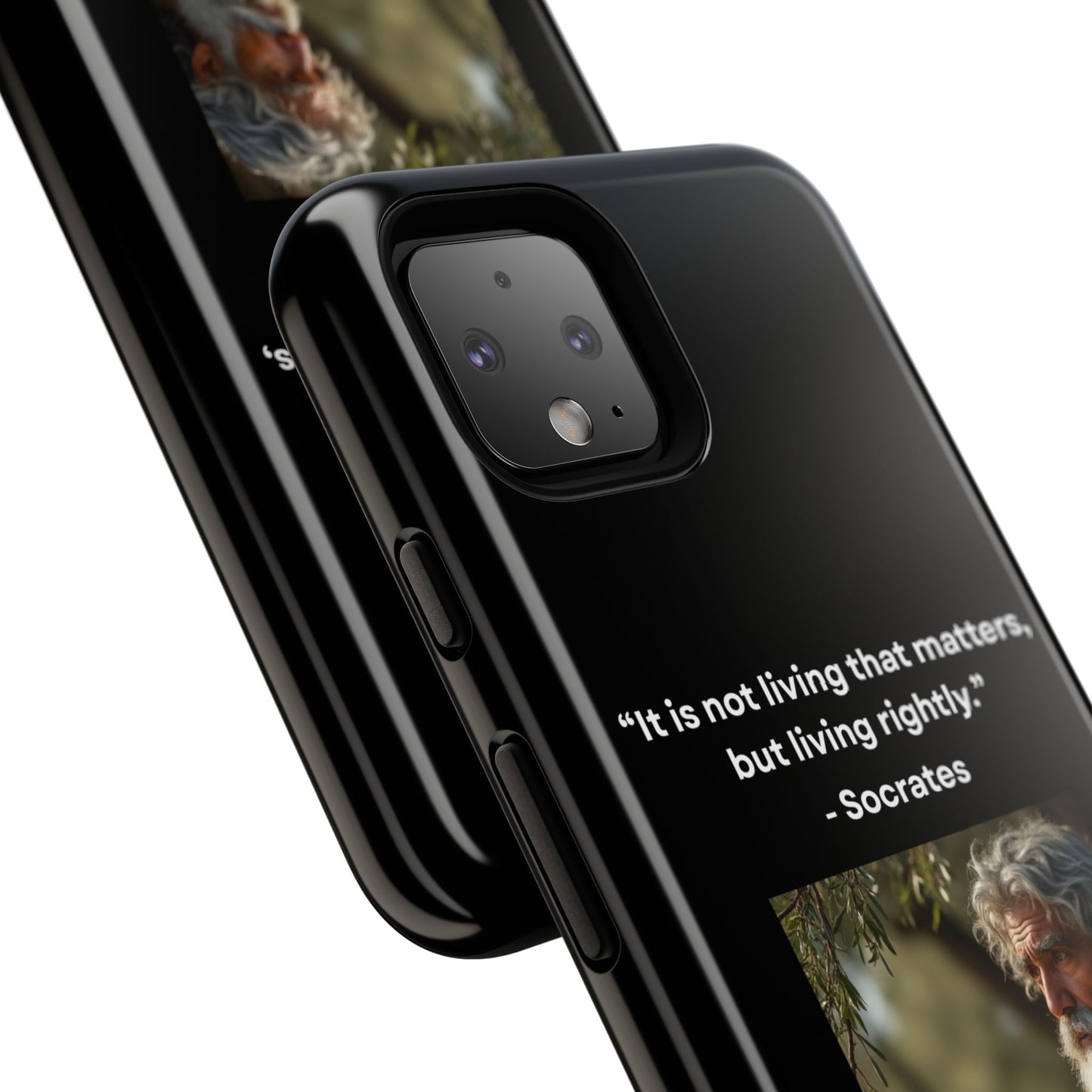 “Living Rightly” – Socrates Quote Tough Phone Case