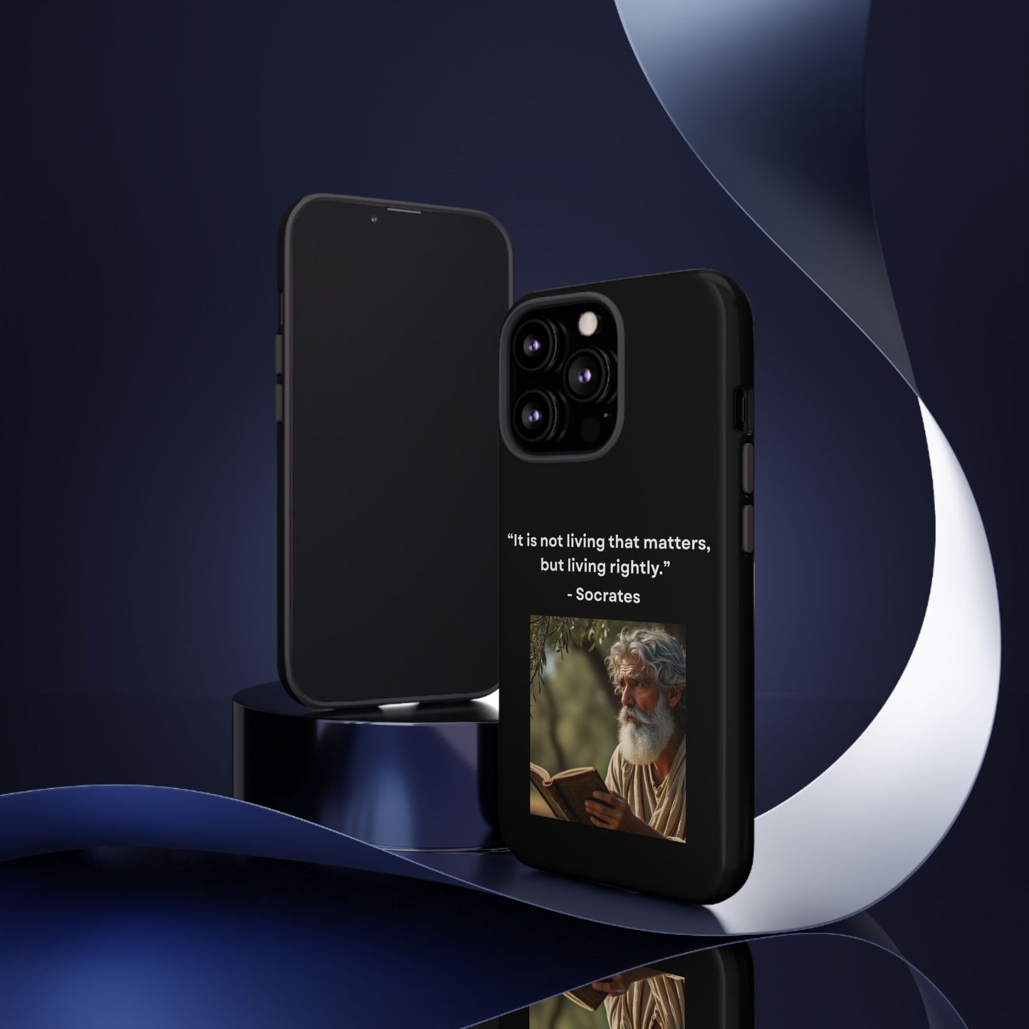 “Living Rightly” – Socrates Quote Tough Phone Case