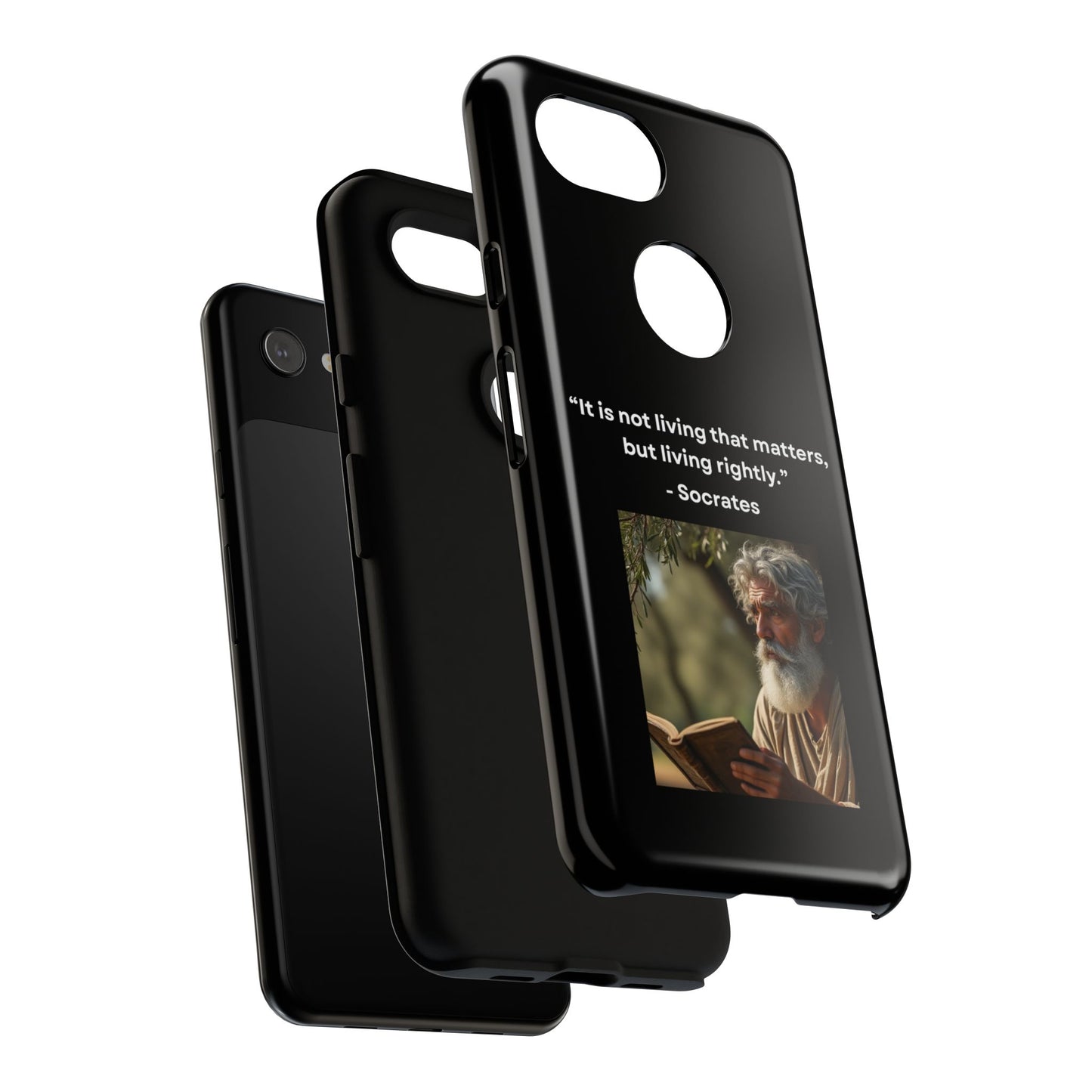 “Living Rightly” – Socrates Quote Tough Phone Case