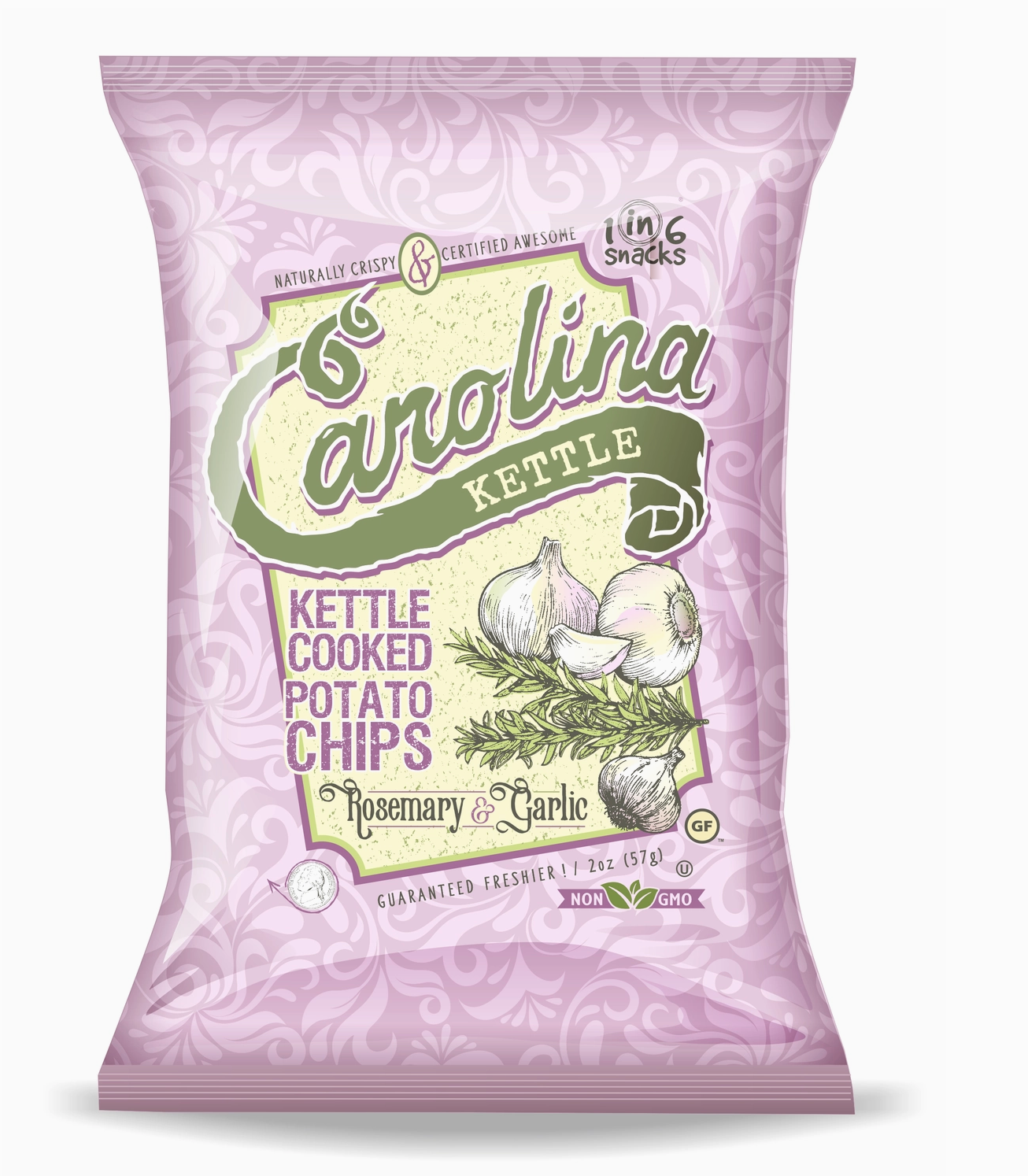 Rosemary & Garlic Carolina Kettle Chips 2 .oz (Case of 20)