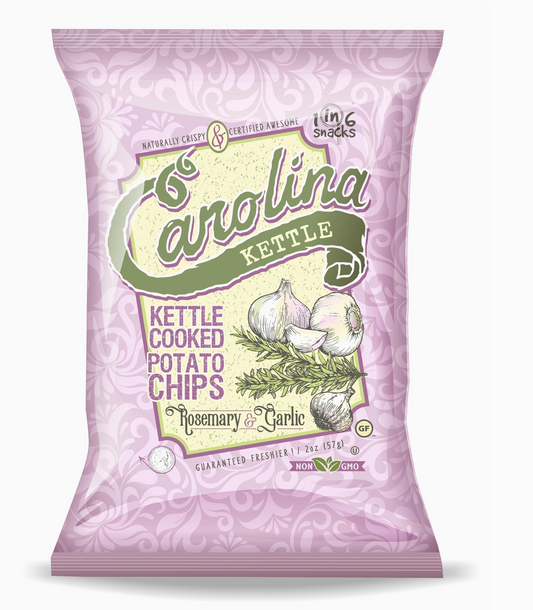 Rosemary & Garlic Carolina Kettle Chips 2 .oz (Case of 20)