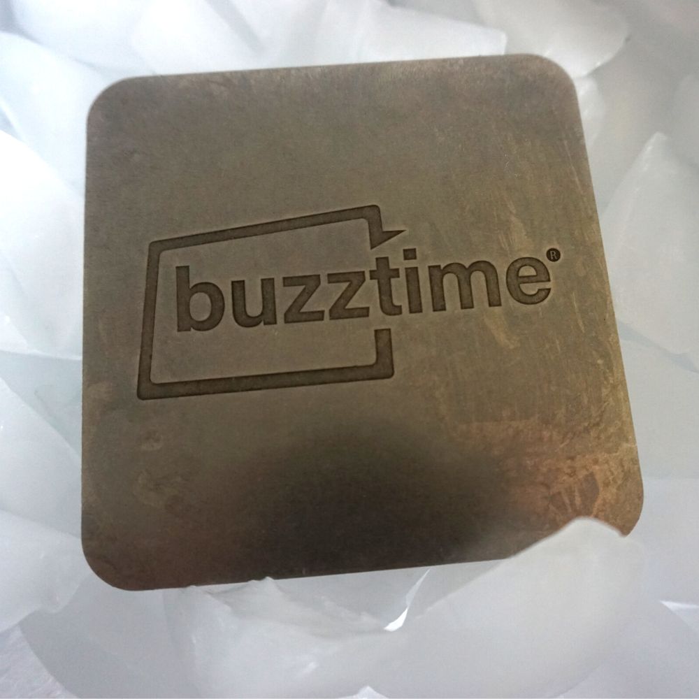 Buzztime Engraved Stainless Steel Coaster